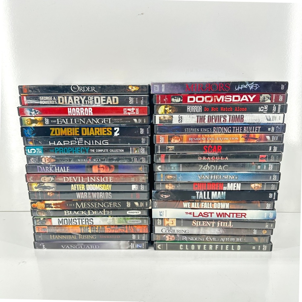 Horror DVD Lot 36 Movies Resident Evil Conjuring Silent Hill Zombie Sci-Fi Films